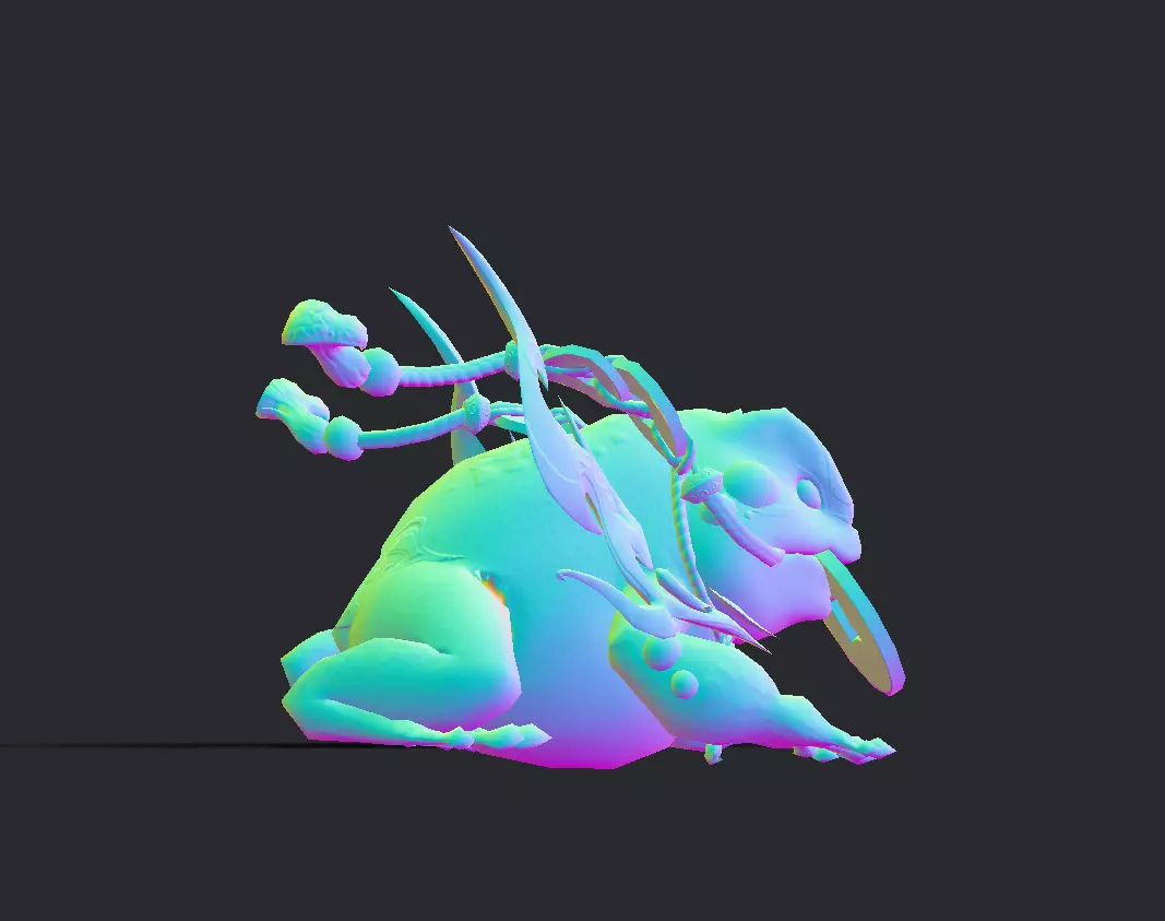 Golden Toad Lucky Low-poly 3D model_43