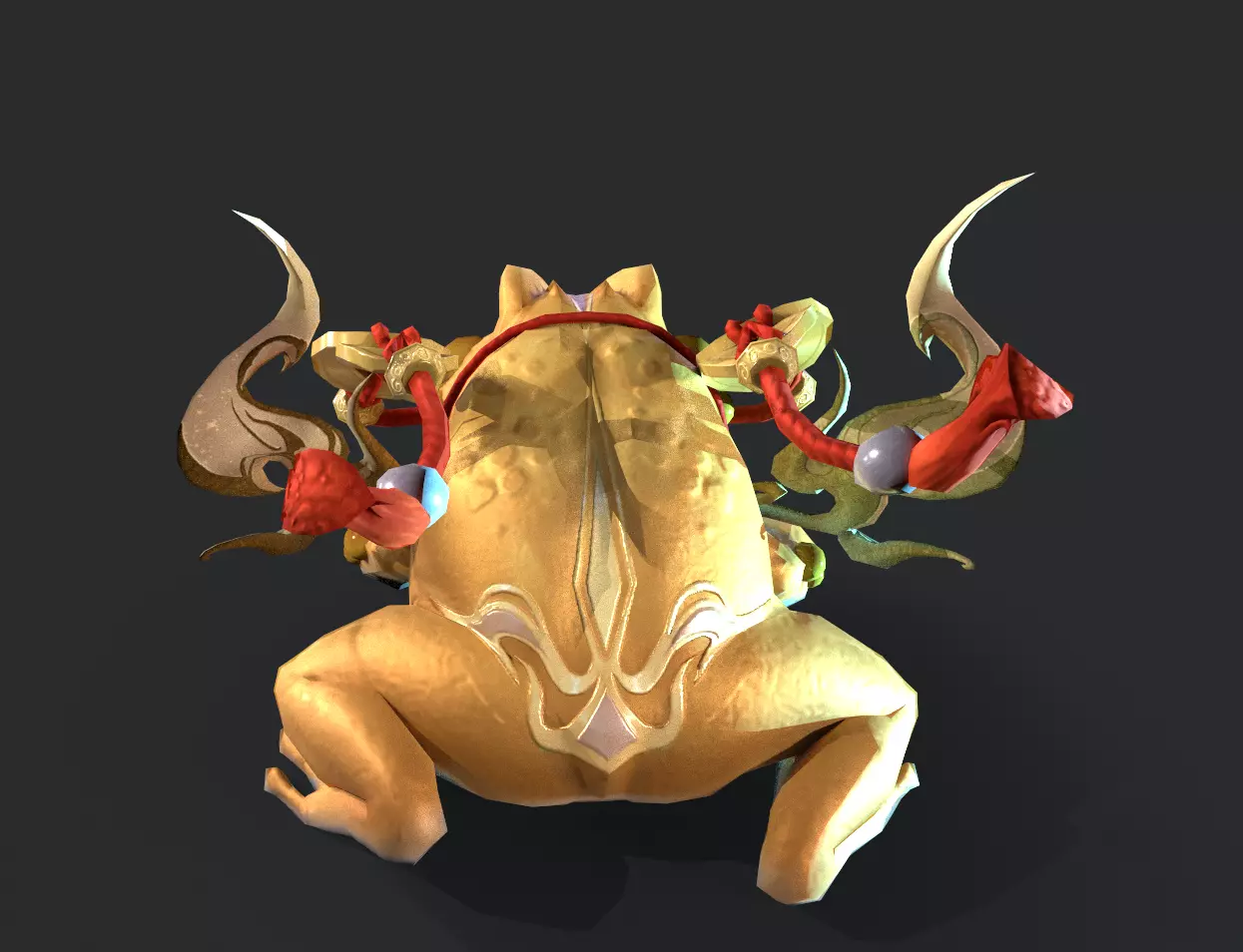 Golden Toad Lucky Low-poly 3D model_20