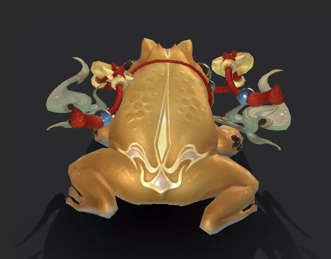 Golden Toad Lucky Low-poly 3D model_8