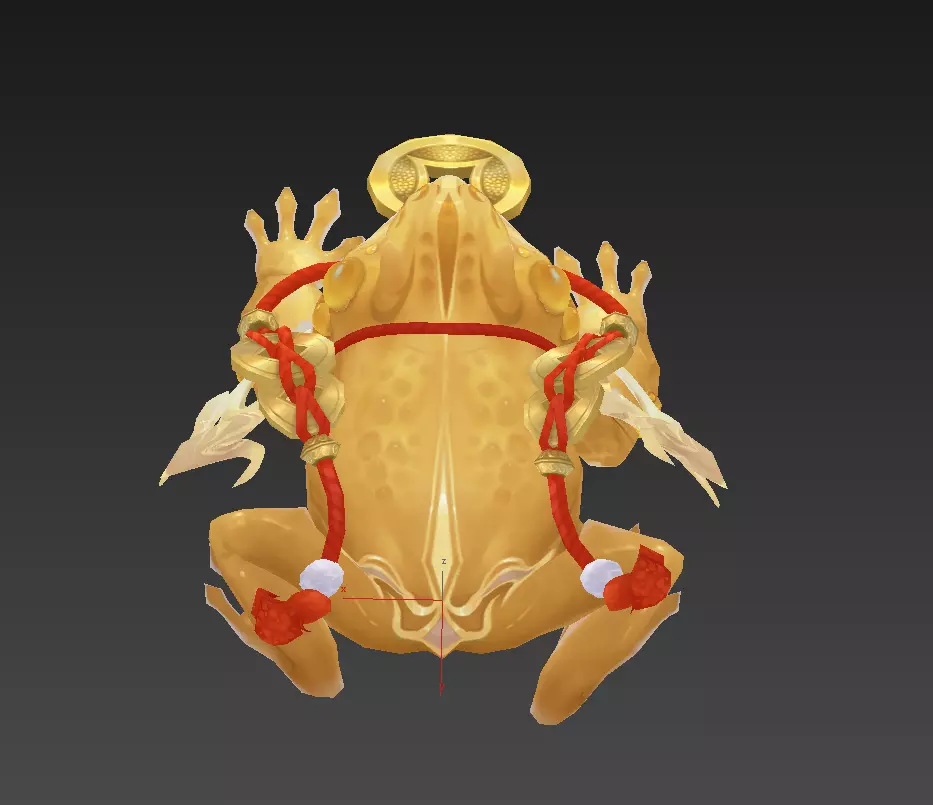 Golden Toad Lucky Low-poly 3D model_14