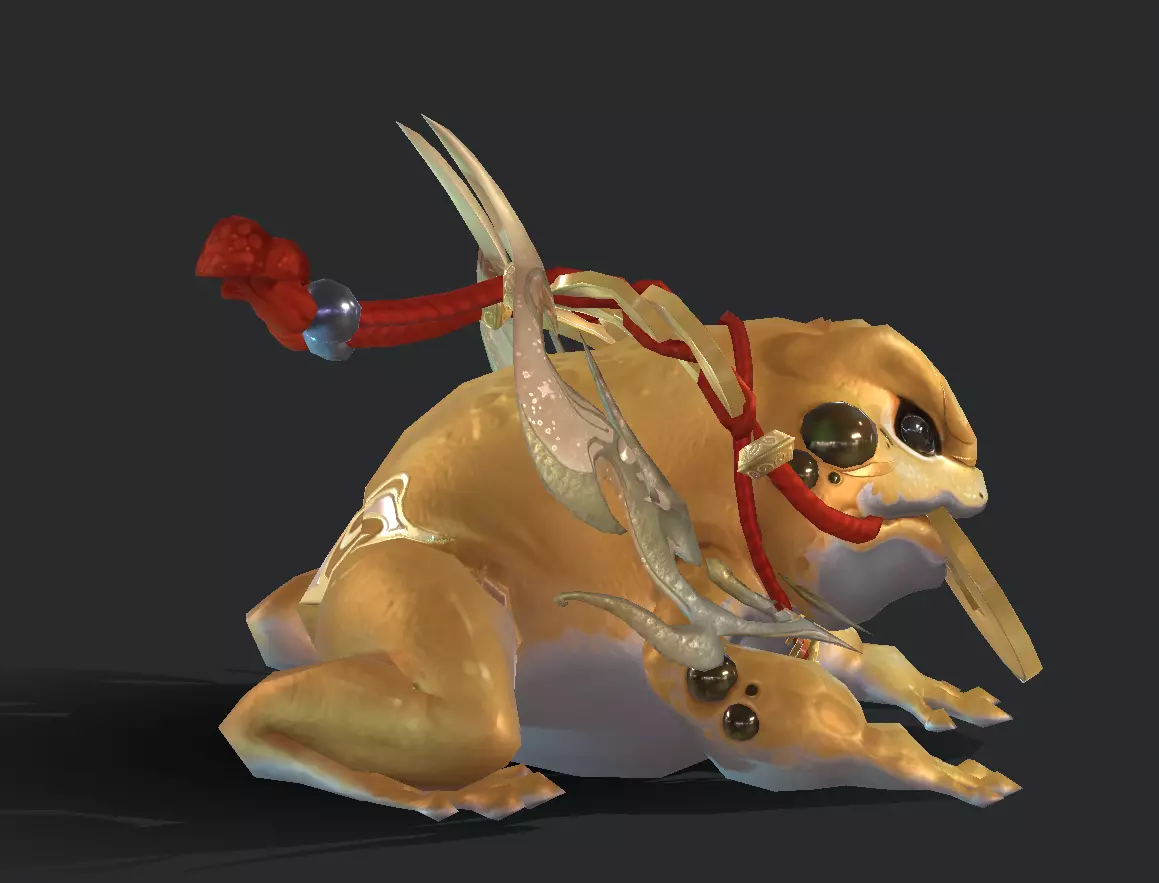 Golden Toad Lucky Low-poly 3D model_9