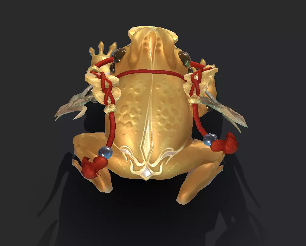 Golden Toad Lucky Low-poly 3D model_5