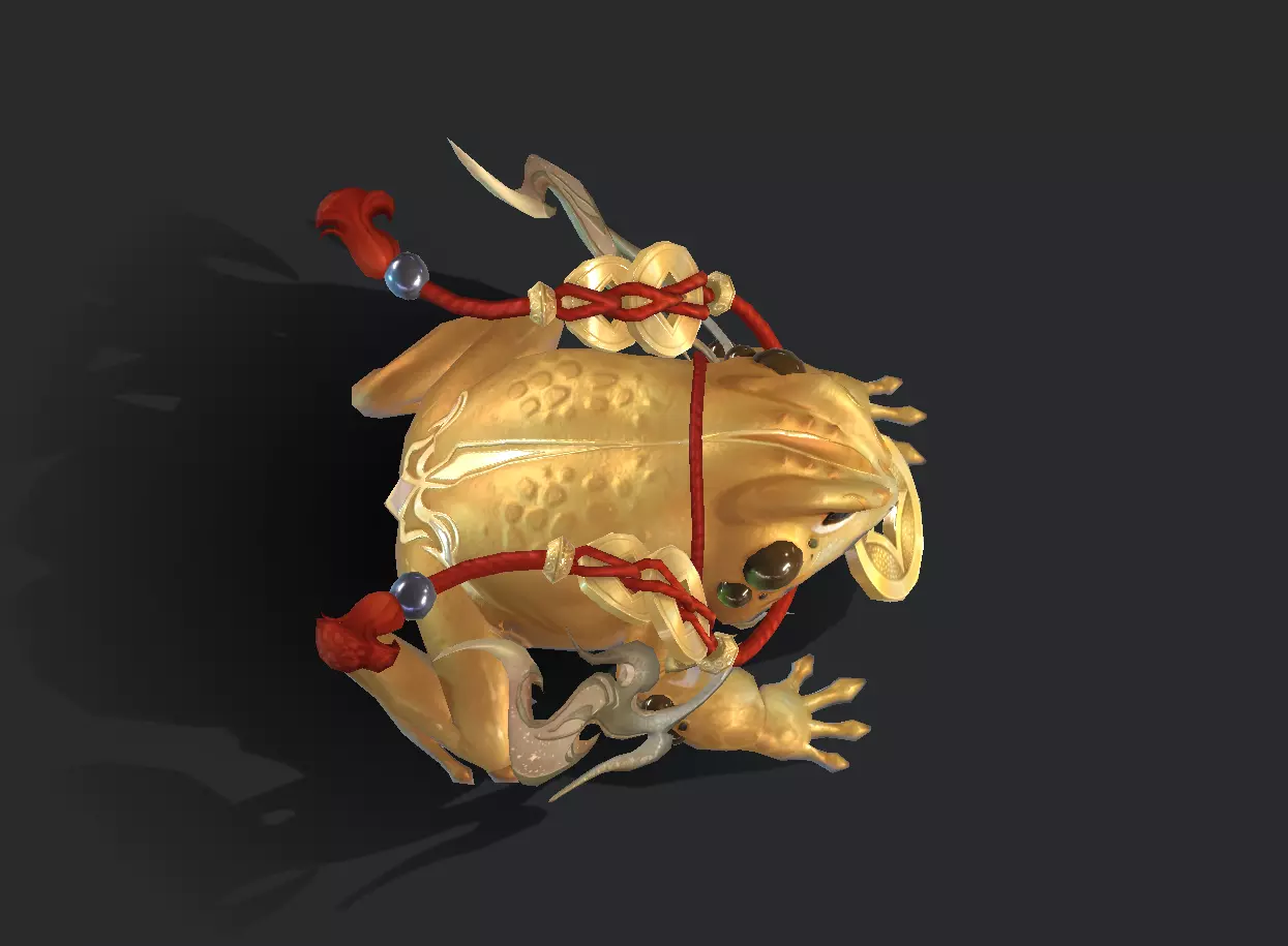 Golden Toad Lucky Low-poly 3D model_7