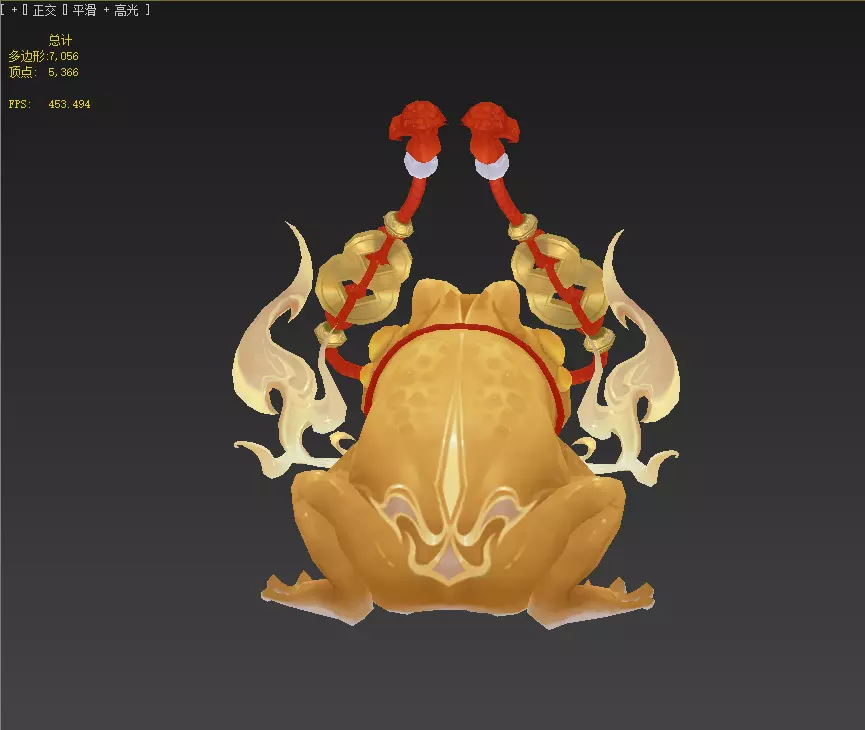 Golden Toad Lucky Low-poly 3D model_31