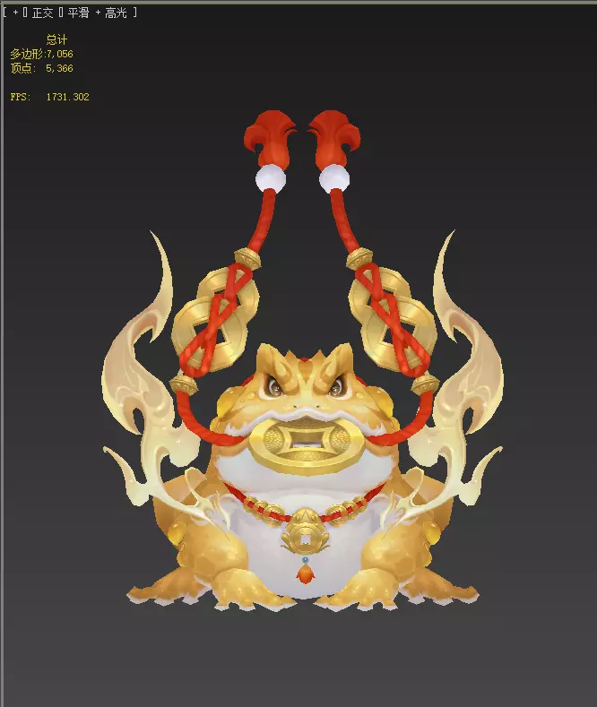 Golden Toad Lucky Low-poly 3D model_28