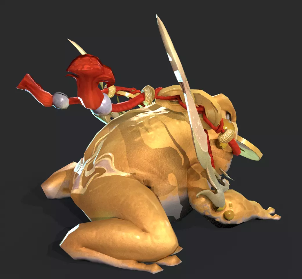 Golden Toad Lucky Low-poly 3D model_24