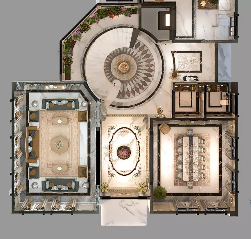 Ground floor villa 3D model_1