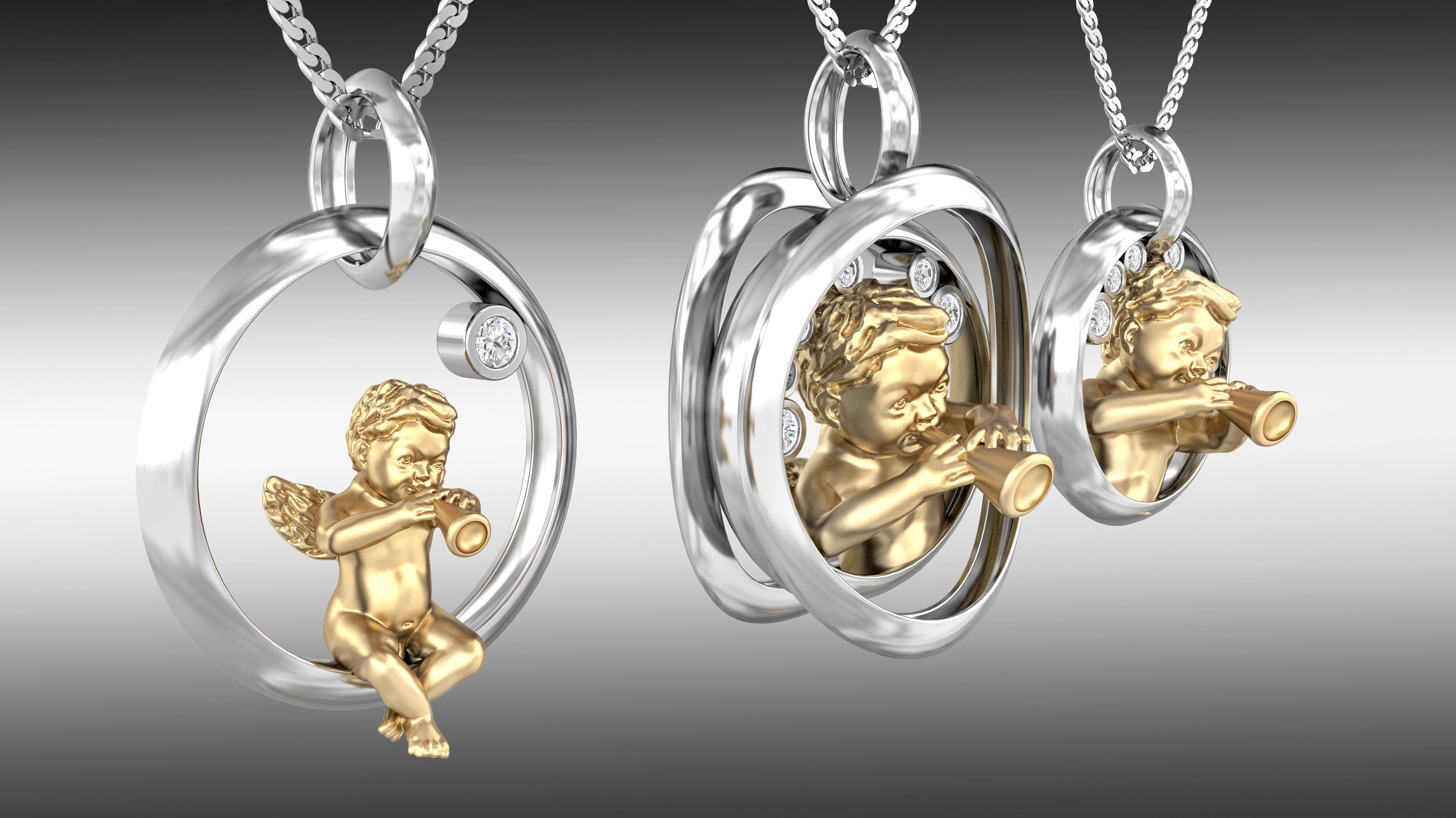 Angel Pendants - All 3 models 3D print model_1