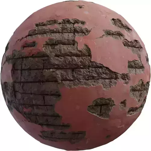 PBR Peeling Pink Plaster over Stone Texture PBR Peeling Pink Plaster over Stone Texture
