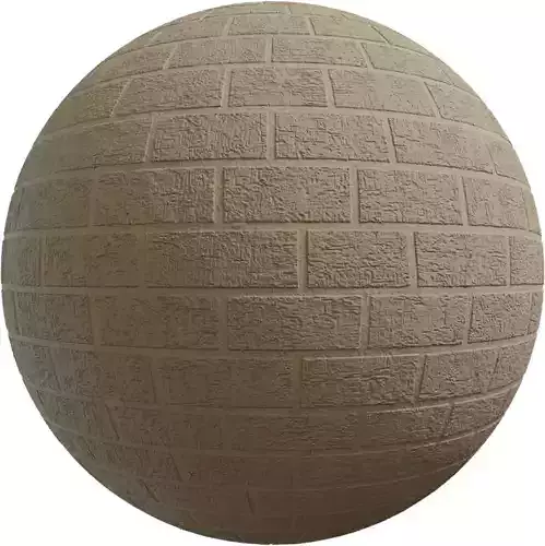 PBR Rough Face Tan Bricks