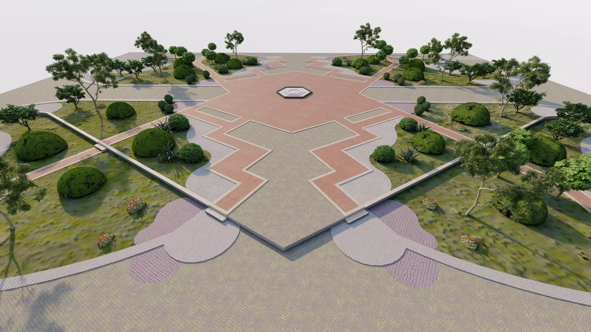 public park-Private Park Landscape 3D model_6