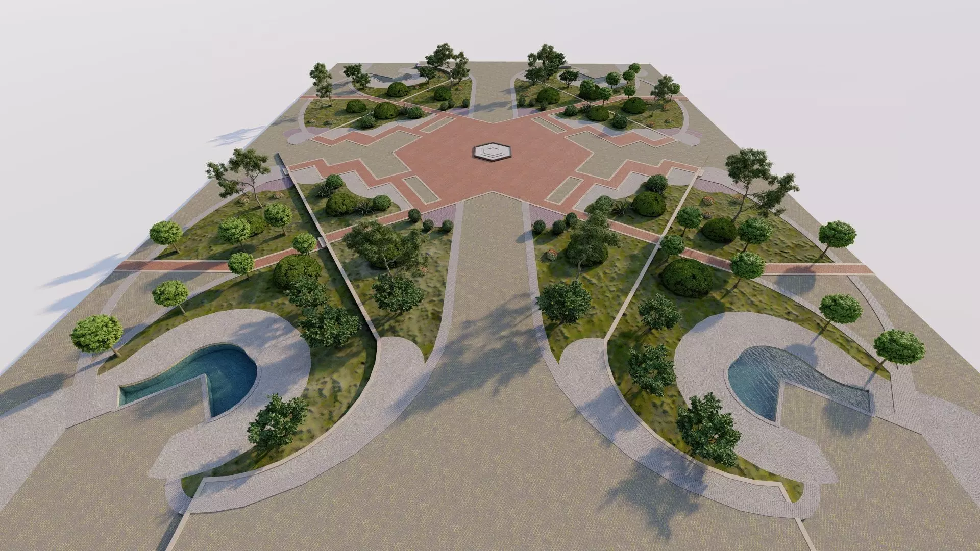 public park-Private Park Landscape 3D model_7