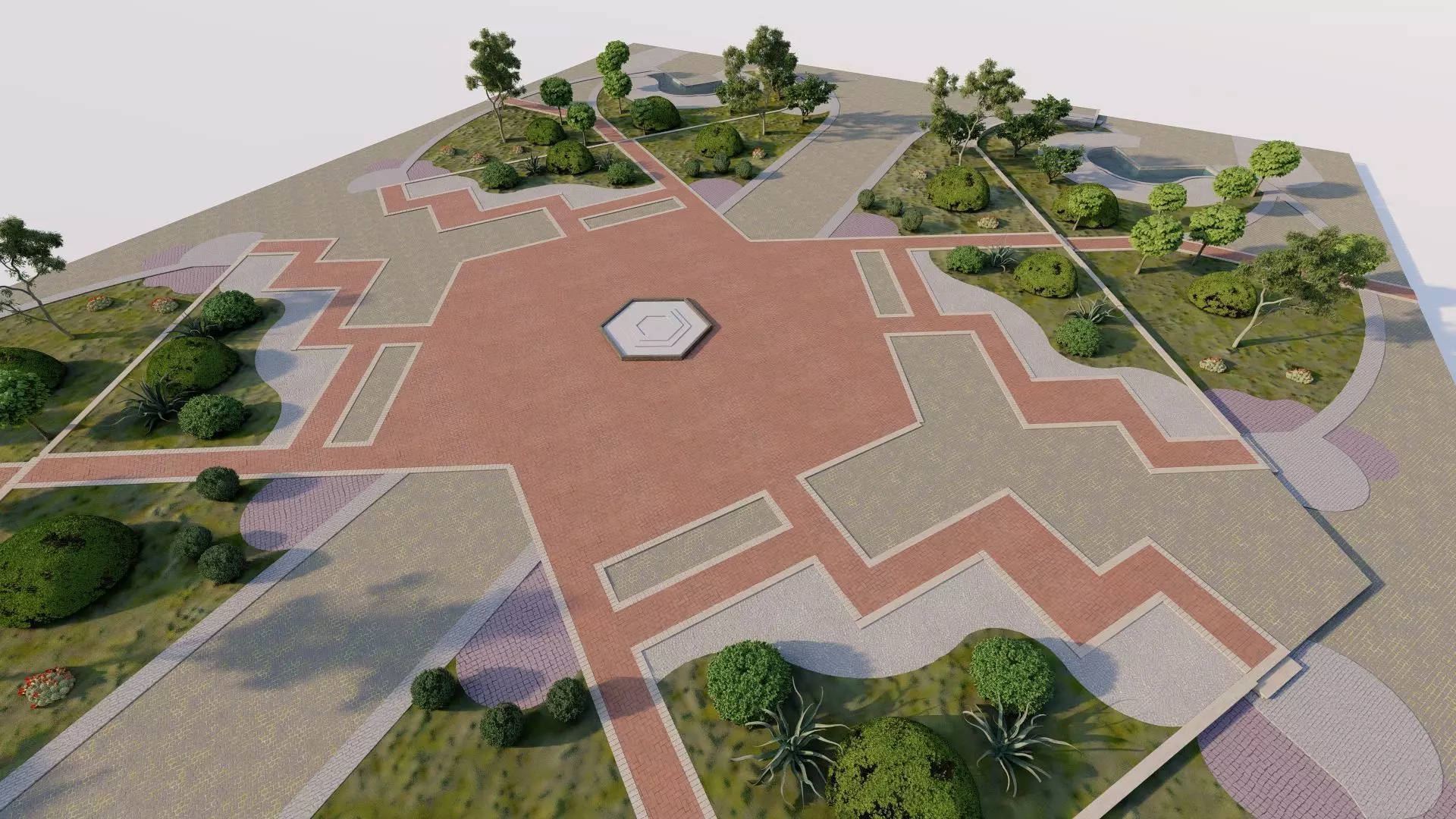 public park-Private Park Landscape 3D model_9
