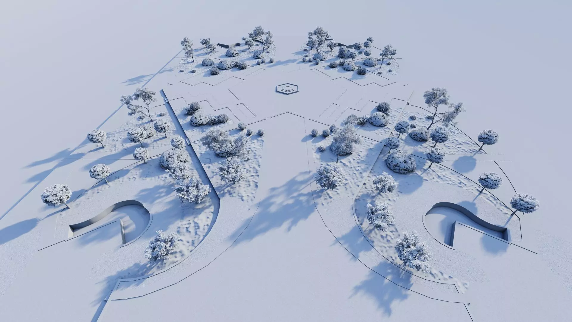 public park-Private Park Landscape 3D model_13