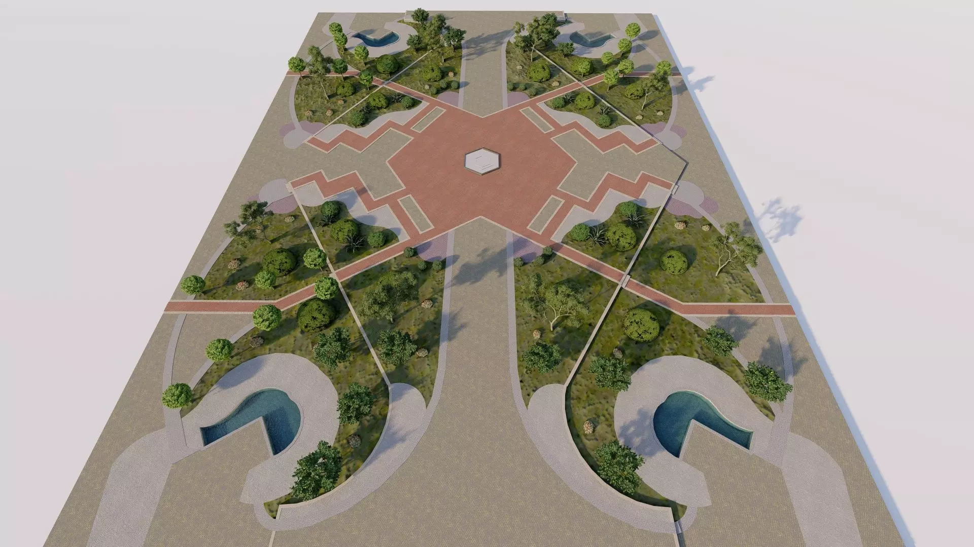 public park-Private Park Landscape 3D model_3