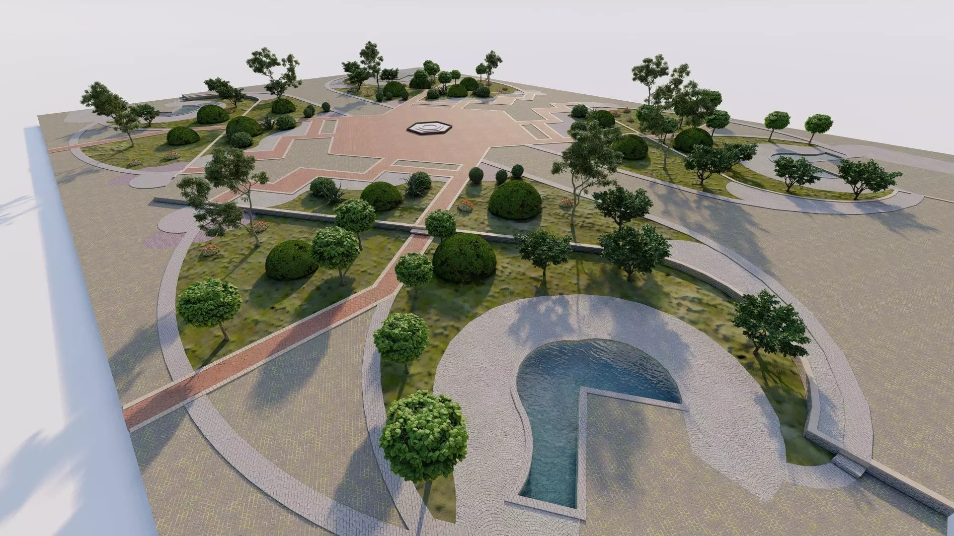 public park-Private Park Landscape 3D model_2