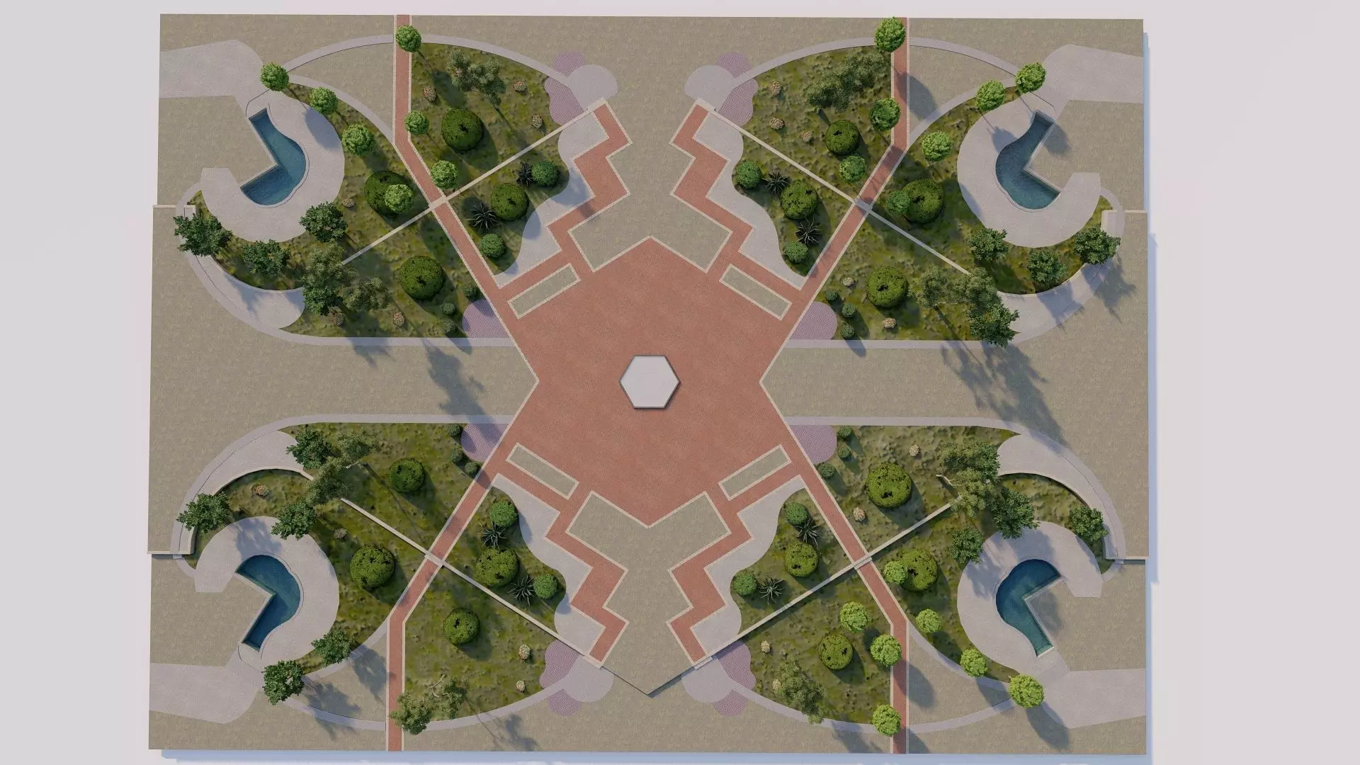 public park-Private Park Landscape 3D model_8