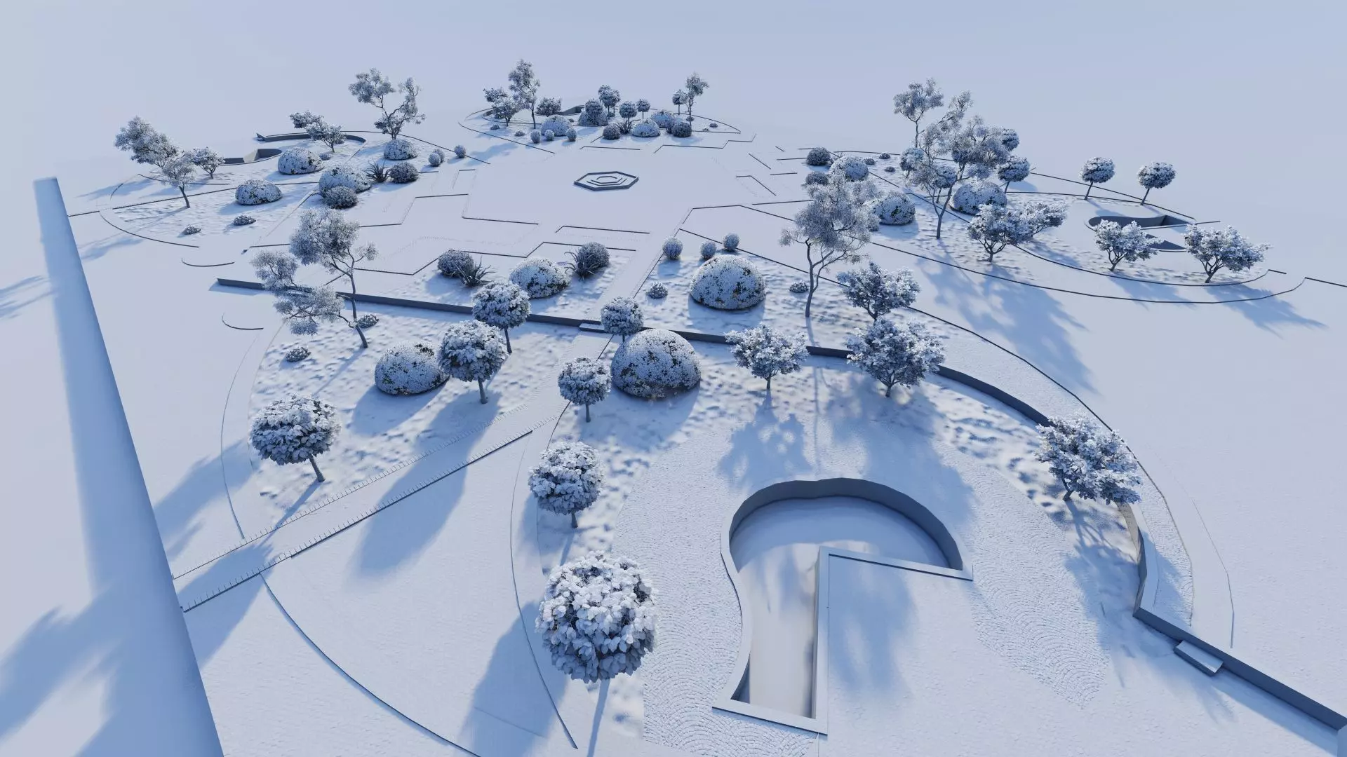 public park-Private Park Landscape 3D model_11