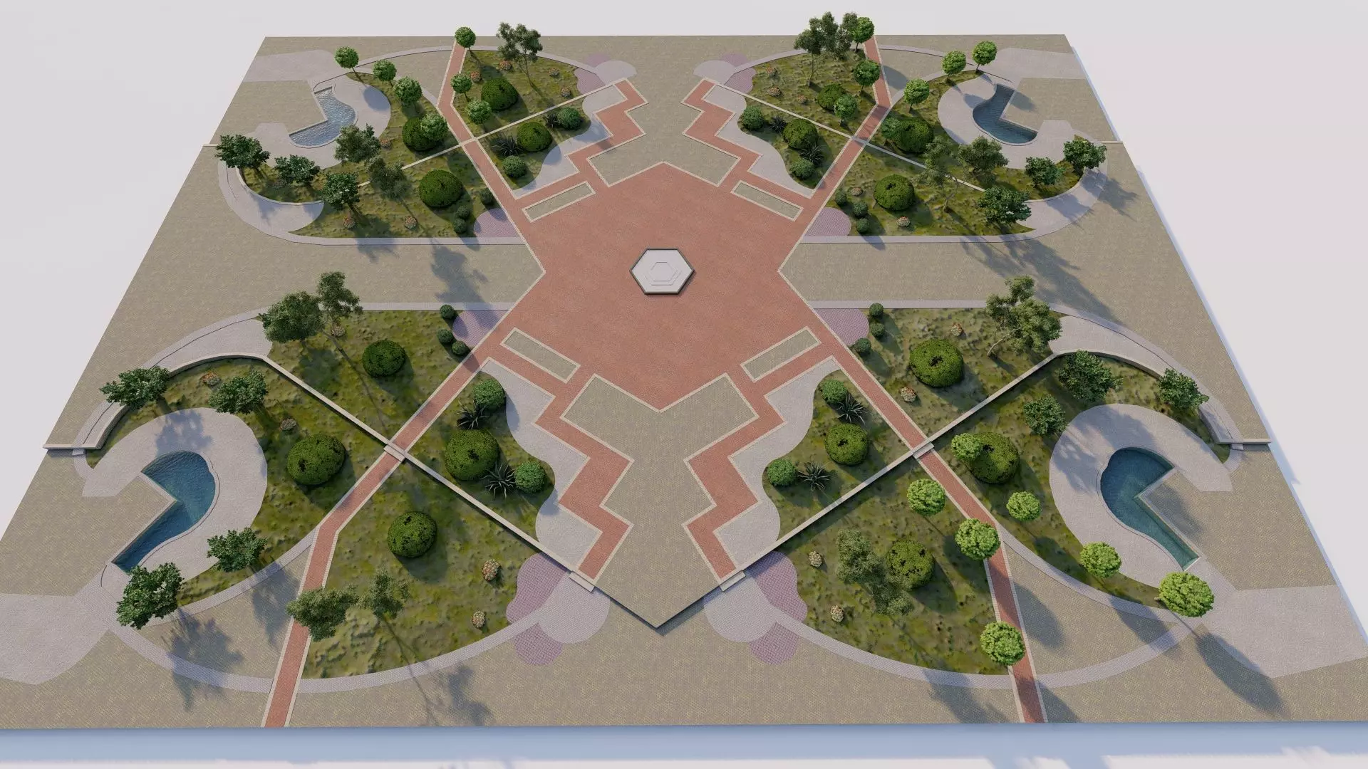 public park-Private Park Landscape 3D model_1