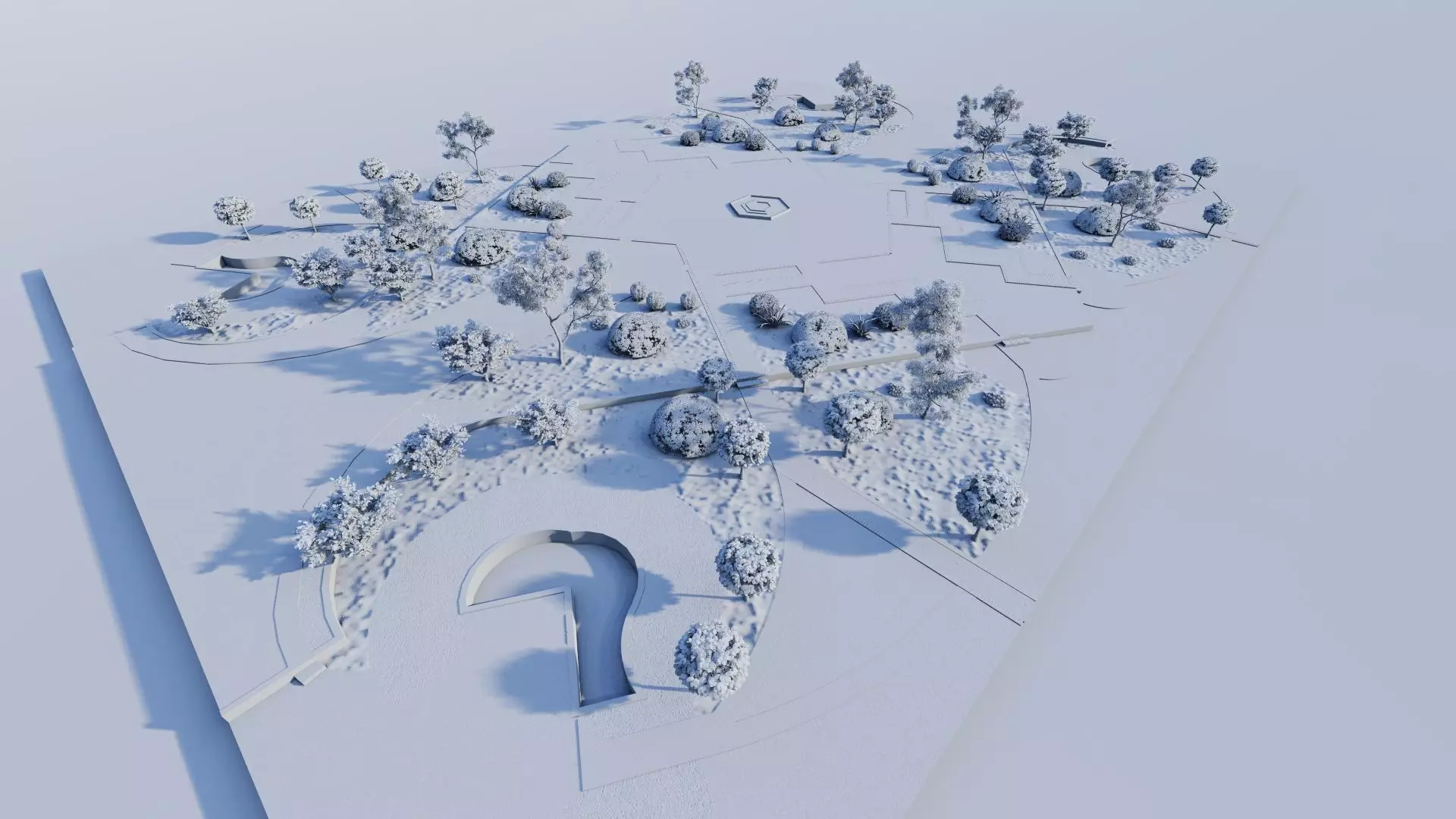 public park-Private Park Landscape 3D model_19