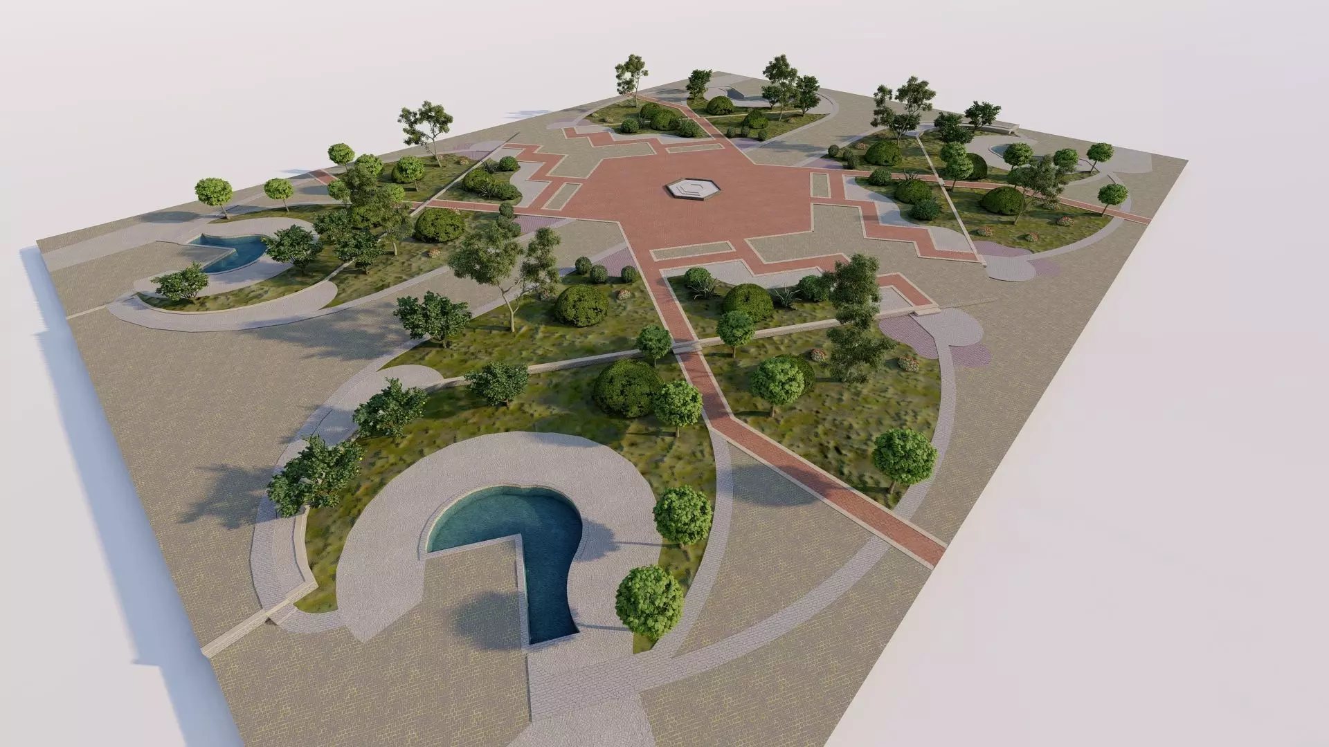 public park-Private Park Landscape 3D model_0