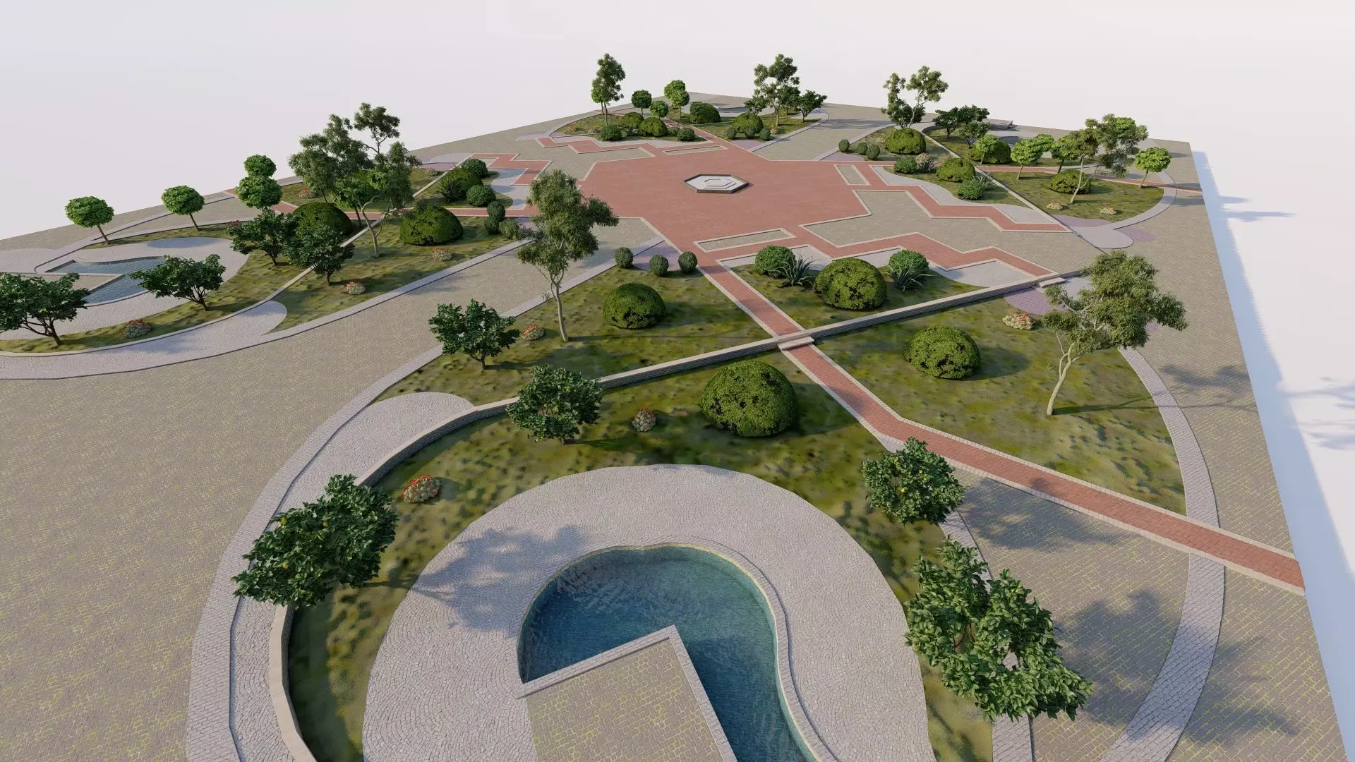 public park-Private Park Landscape 3D model_5