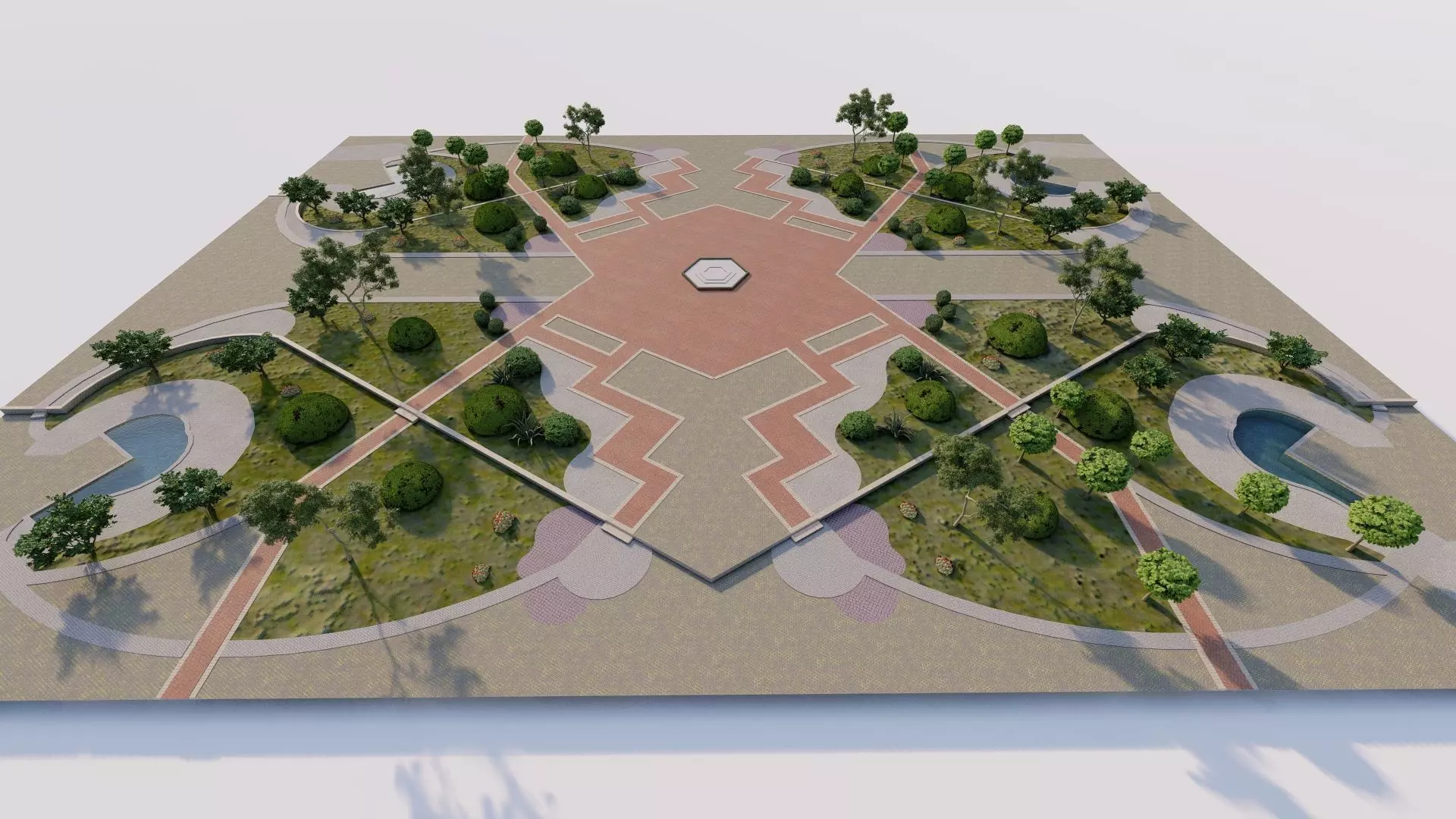 public park-Private Park Landscape 3D model_4