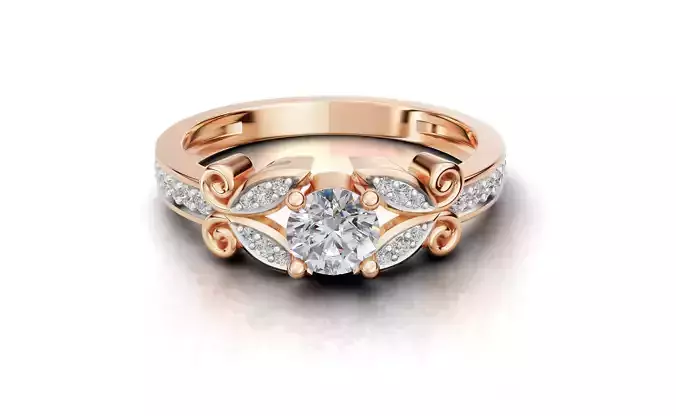 AV 726 Diamond Ladies Unique Vintage Style Engagement Ring