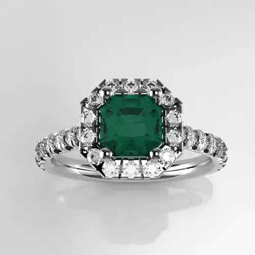 Ascher Halo Ring -  100 points  5-9 mm - 1-7 mm round melee