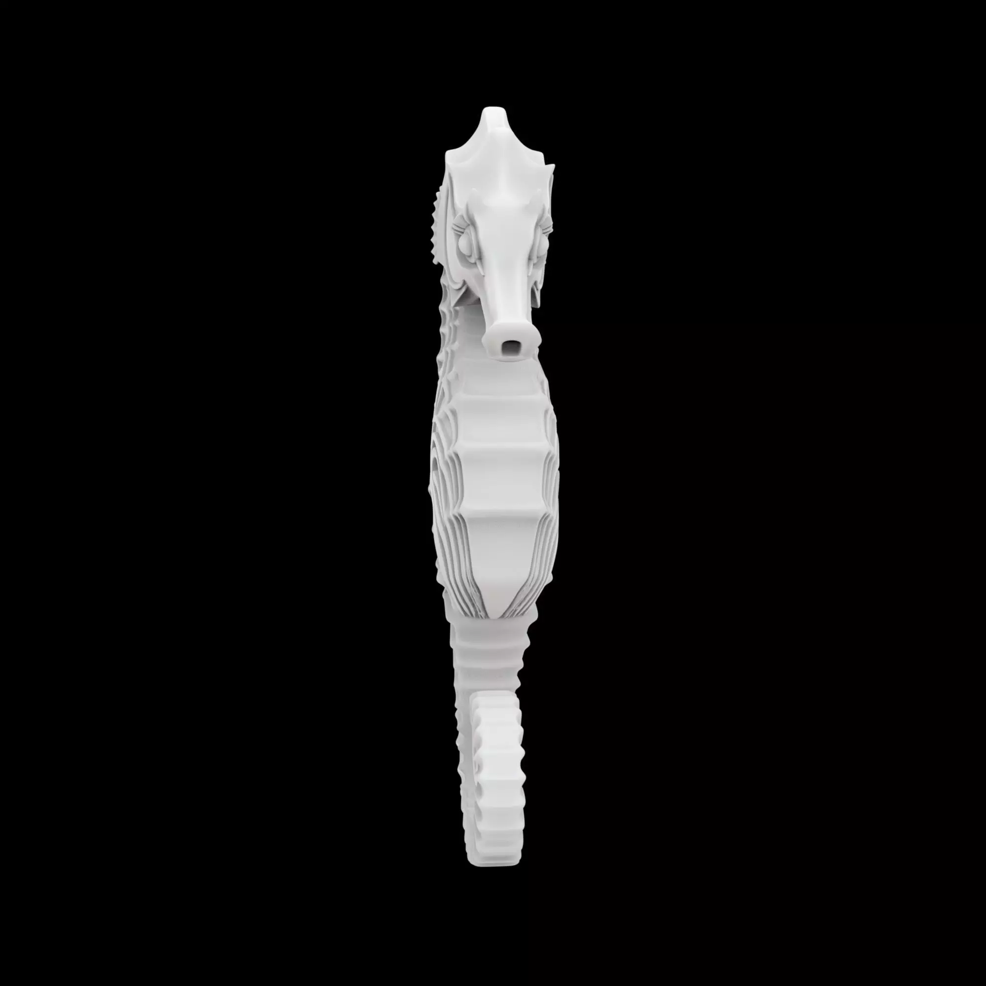 Art Deco Seahorse Sculpture 3D Print Model 3D print model_2