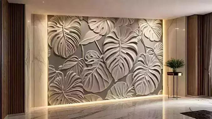 modern panel wall decor set relief stl mural CNC 251
