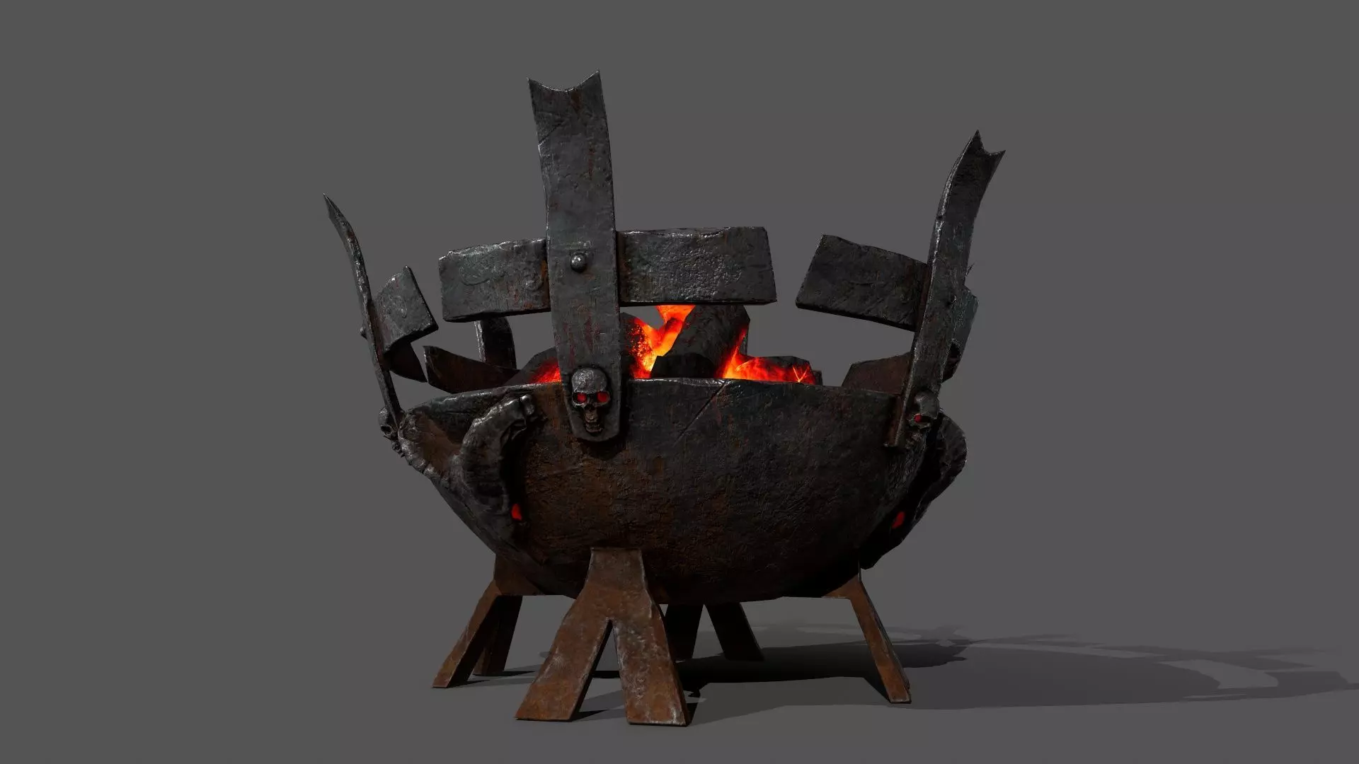 Medieval Braziers Lights   Low-poly 3D model_36