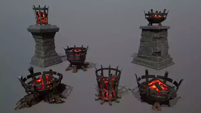 Medieval Braziers Lights  