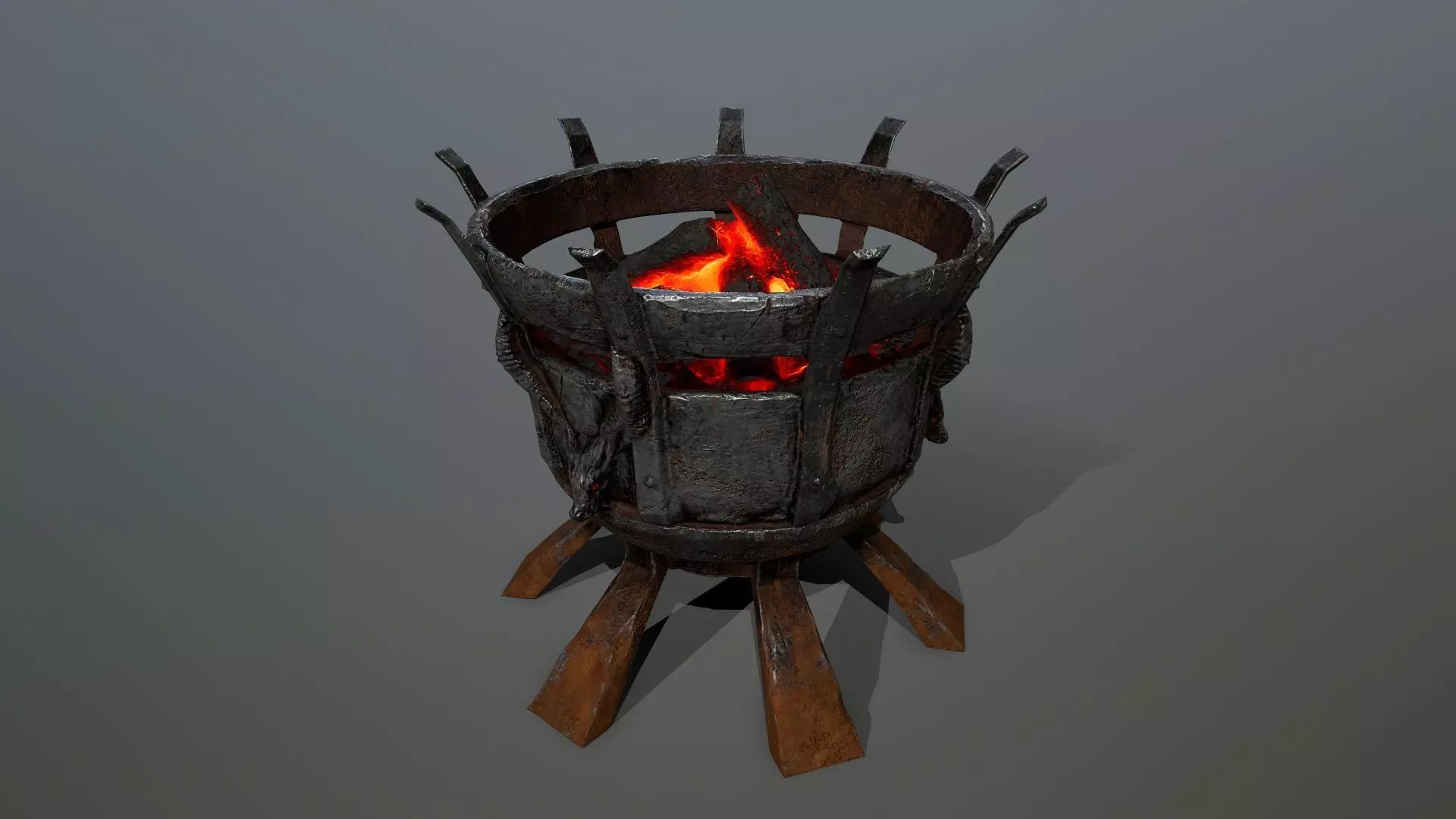 Medieval Braziers Lights   Low-poly 3D model_13
