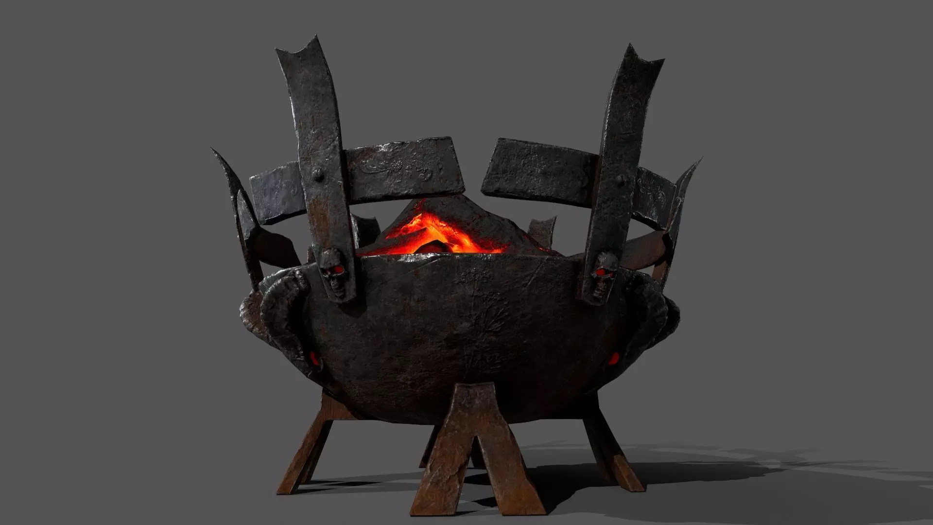 Medieval Braziers Lights   Low-poly 3D model_37