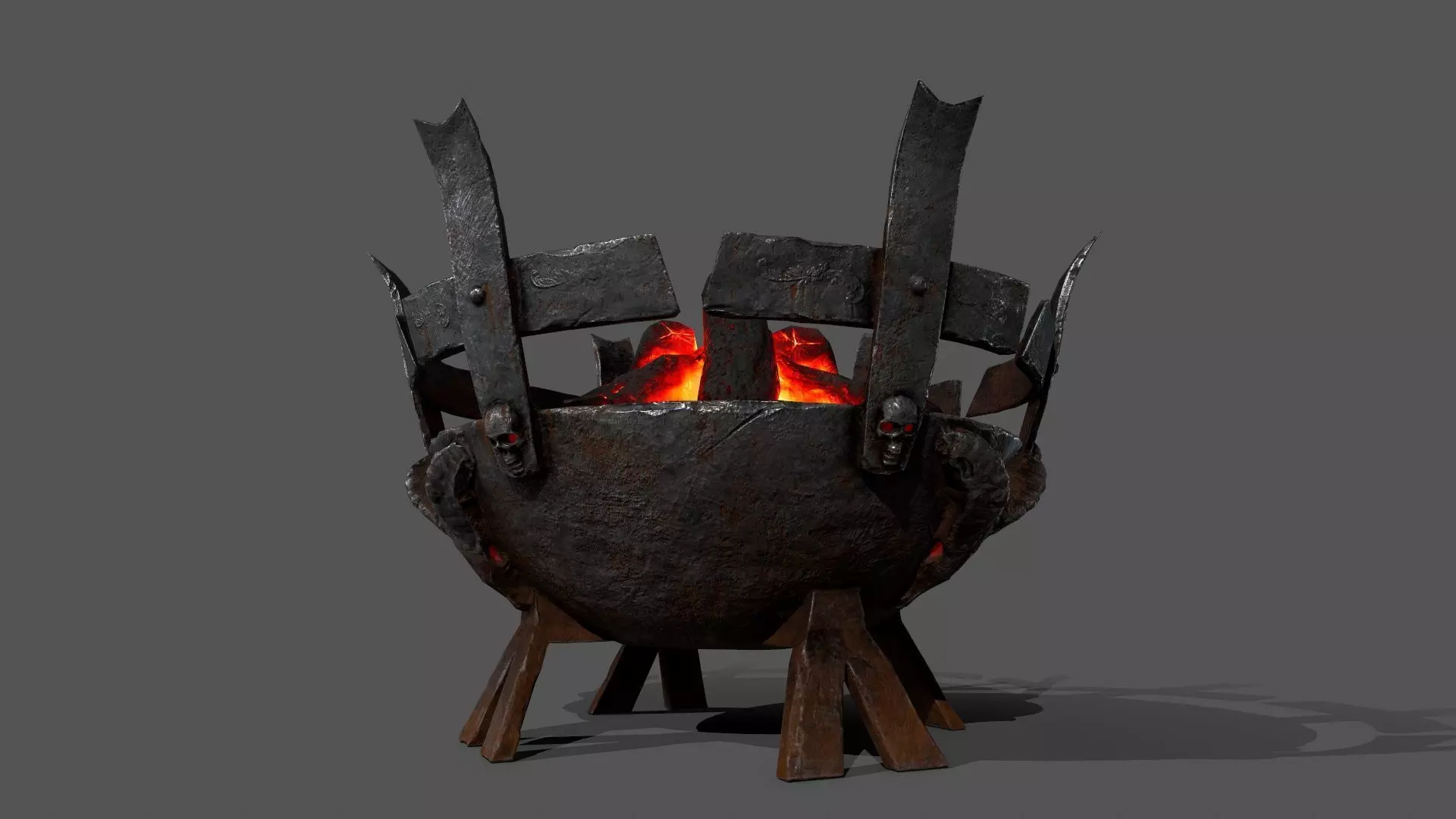 Medieval Braziers Lights   Low-poly 3D model_32