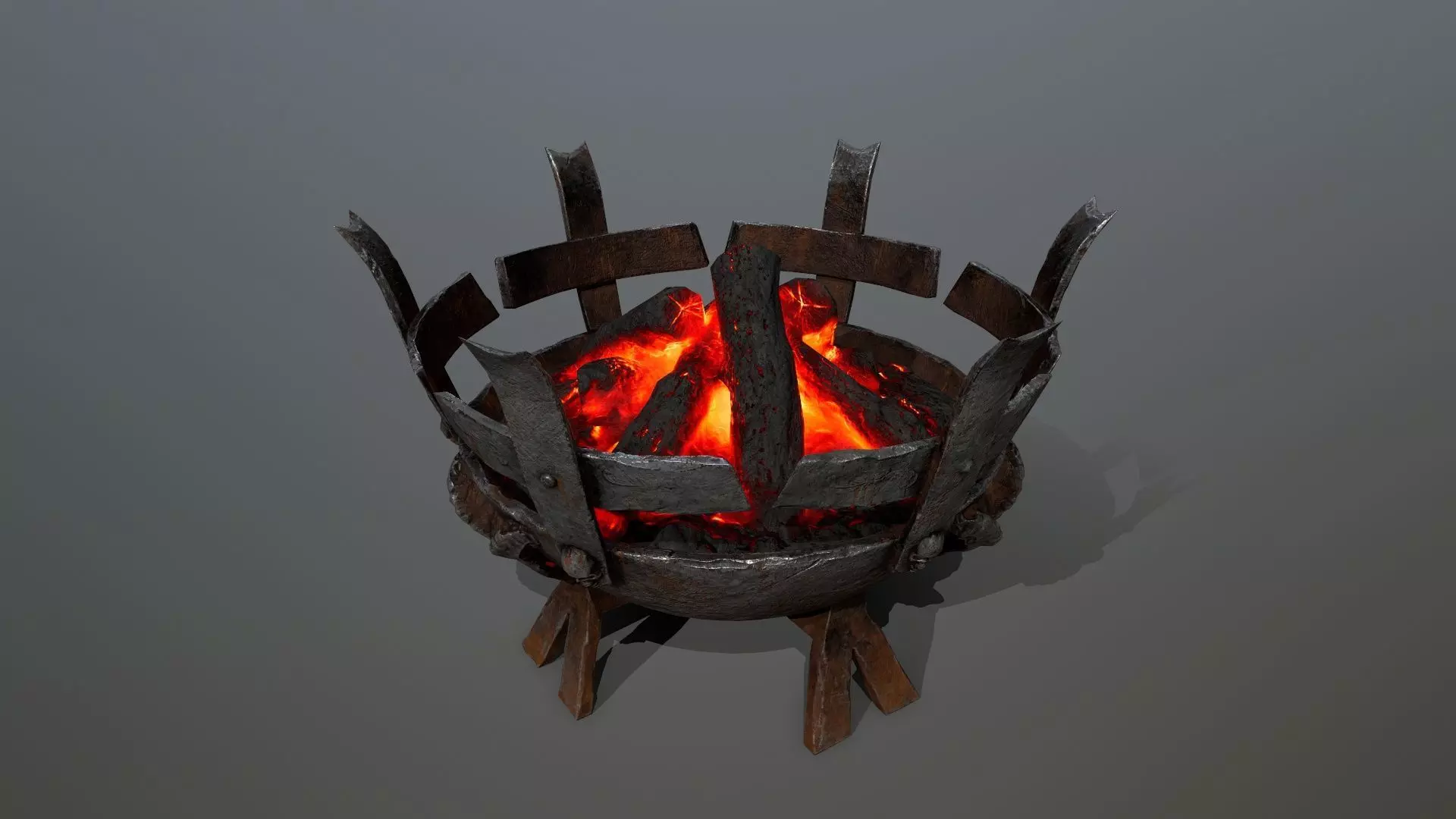 Medieval Braziers Lights   Low-poly 3D model_15