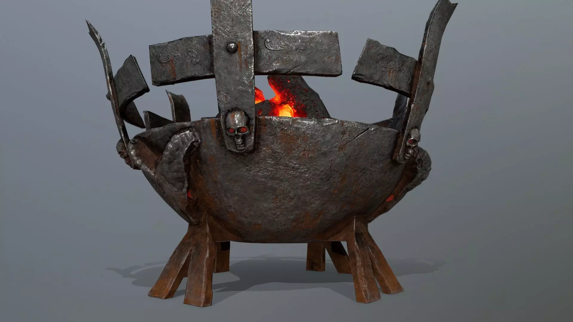 Medieval Braziers Lights   Low-poly 3D model_11