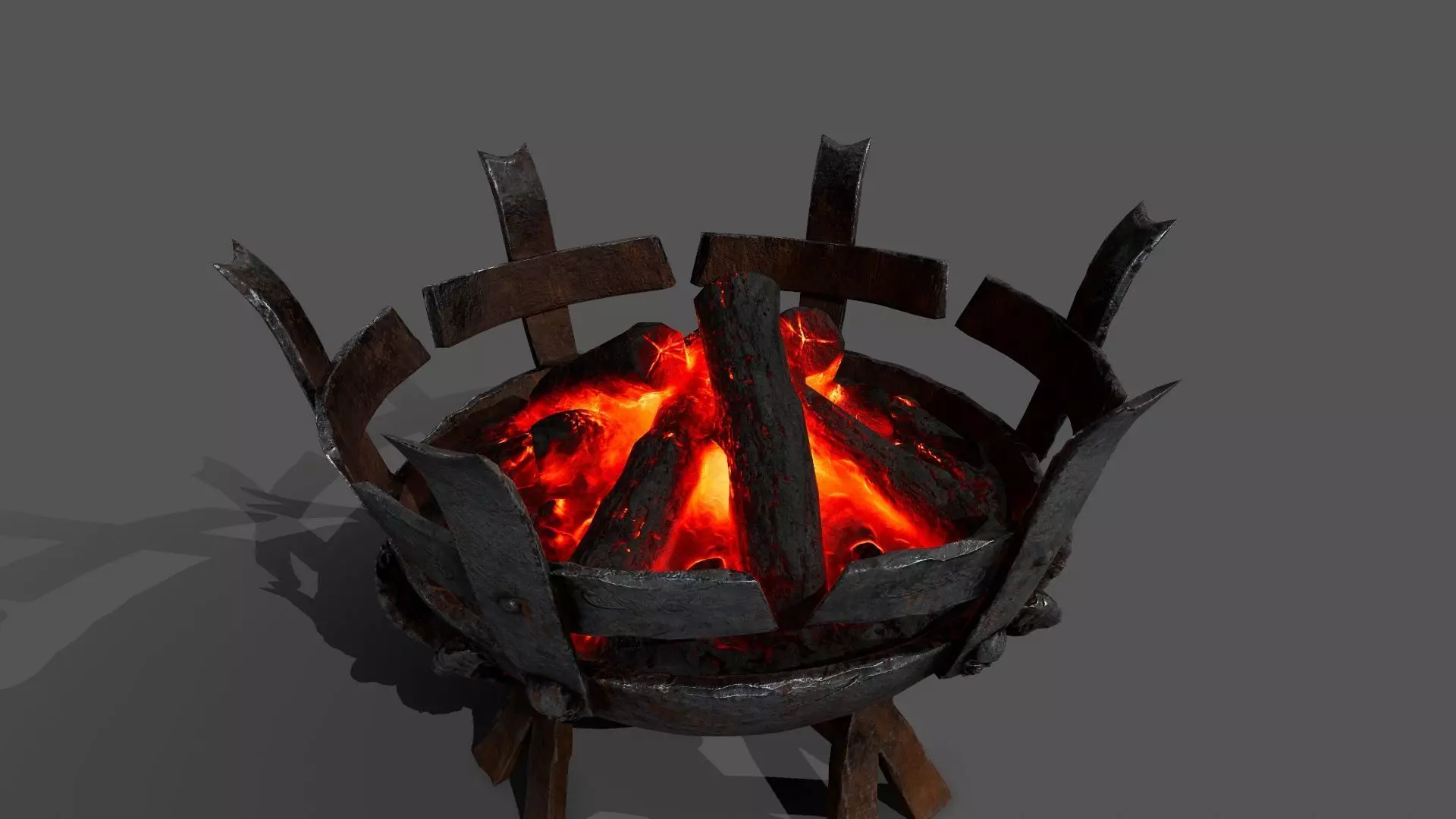 Medieval Braziers Lights   Low-poly 3D model_38