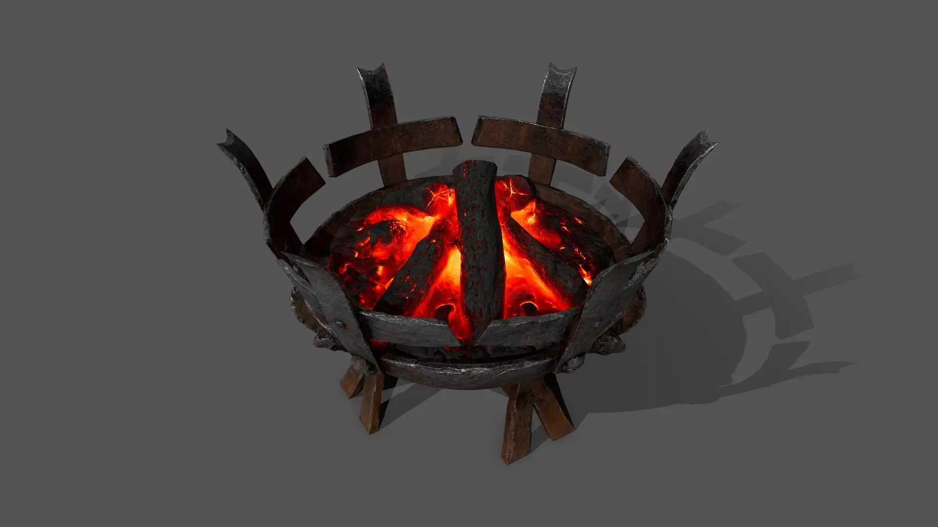 Medieval Braziers Lights   Low-poly 3D model_31