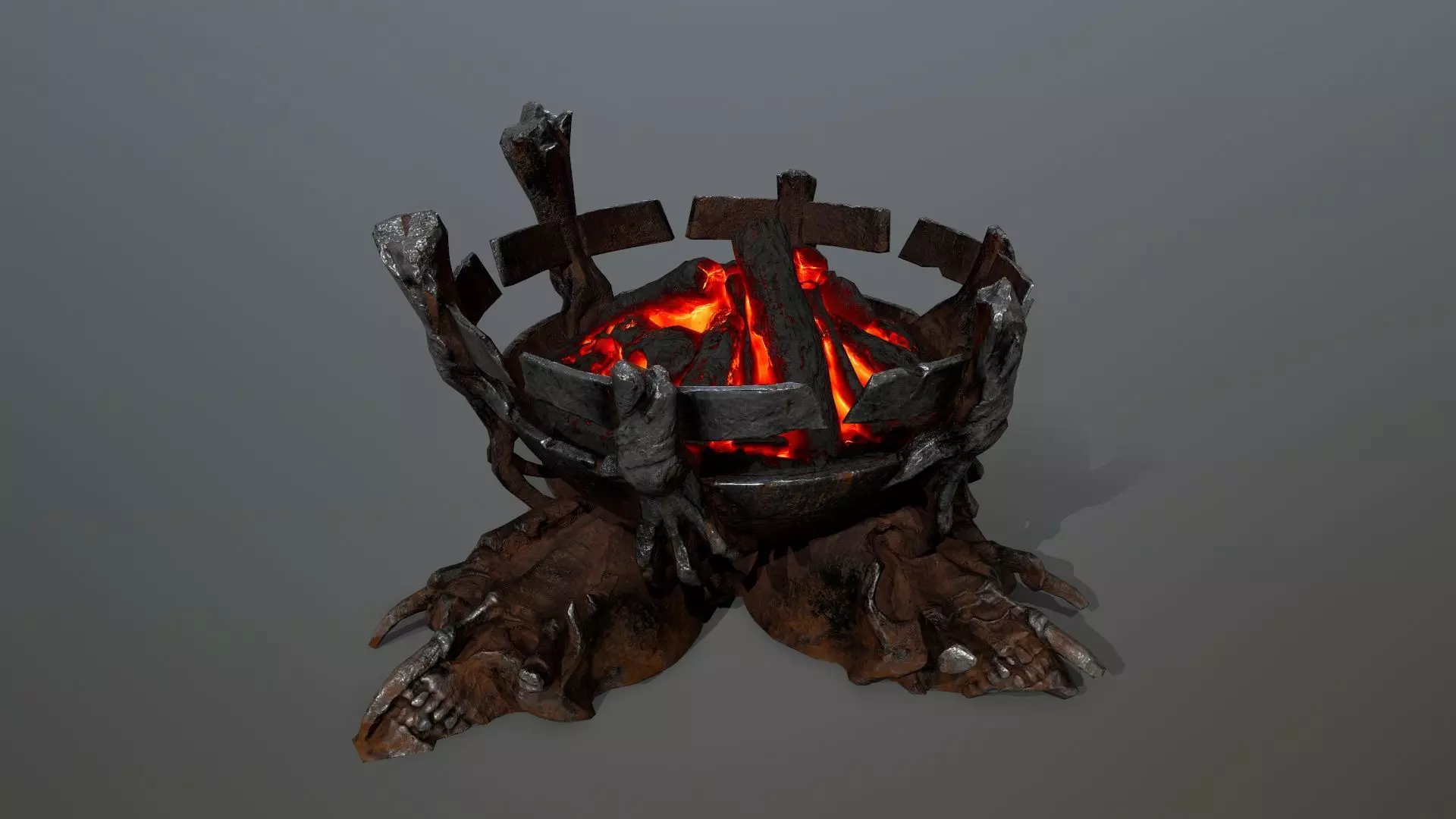 Medieval Braziers Lights   Low-poly 3D model_12