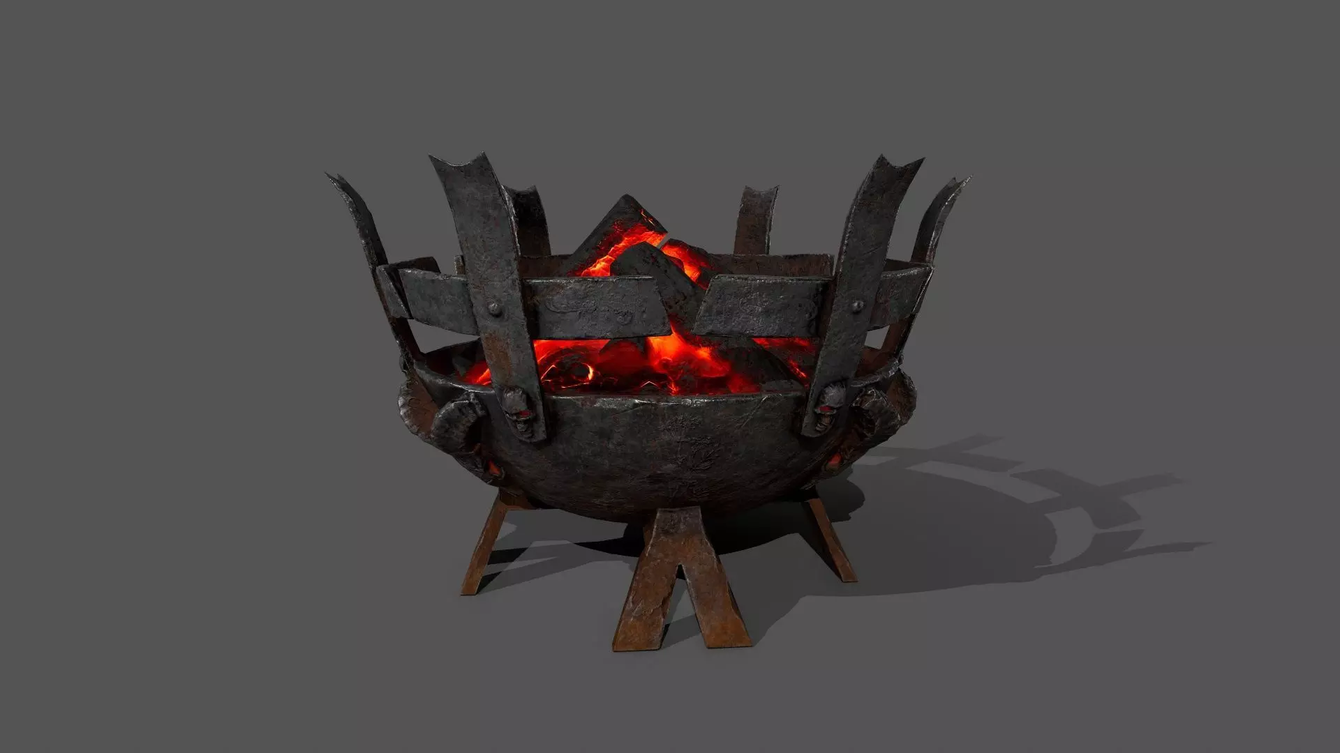 Medieval Braziers Lights   Low-poly 3D model_28