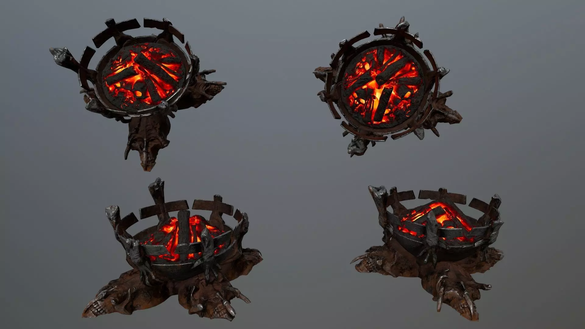 Medieval Braziers Lights   Low-poly 3D model_2