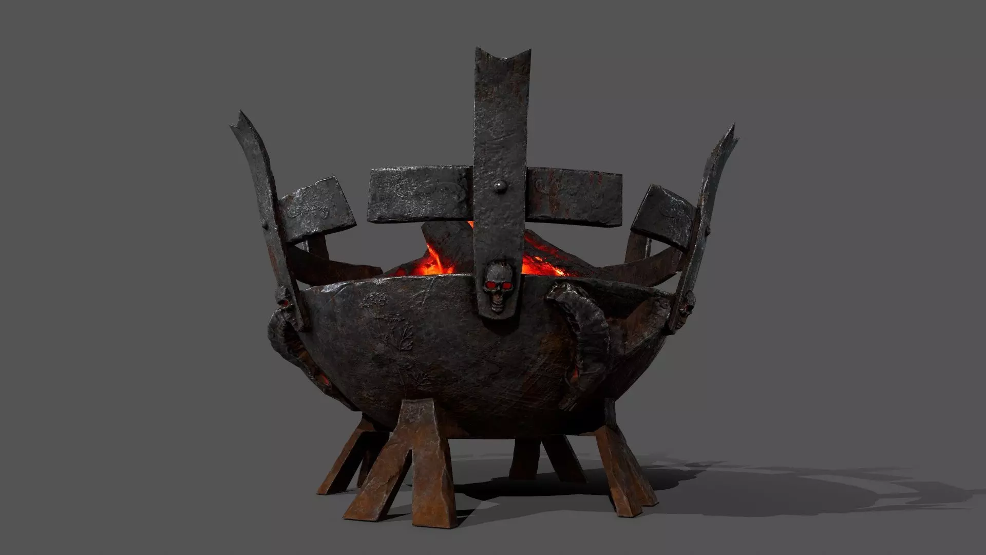 Medieval Braziers Lights   Low-poly 3D model_35