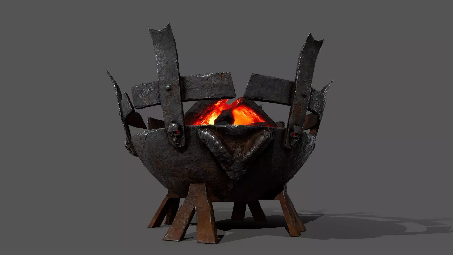Medieval Braziers Lights   Low-poly 3D model_33