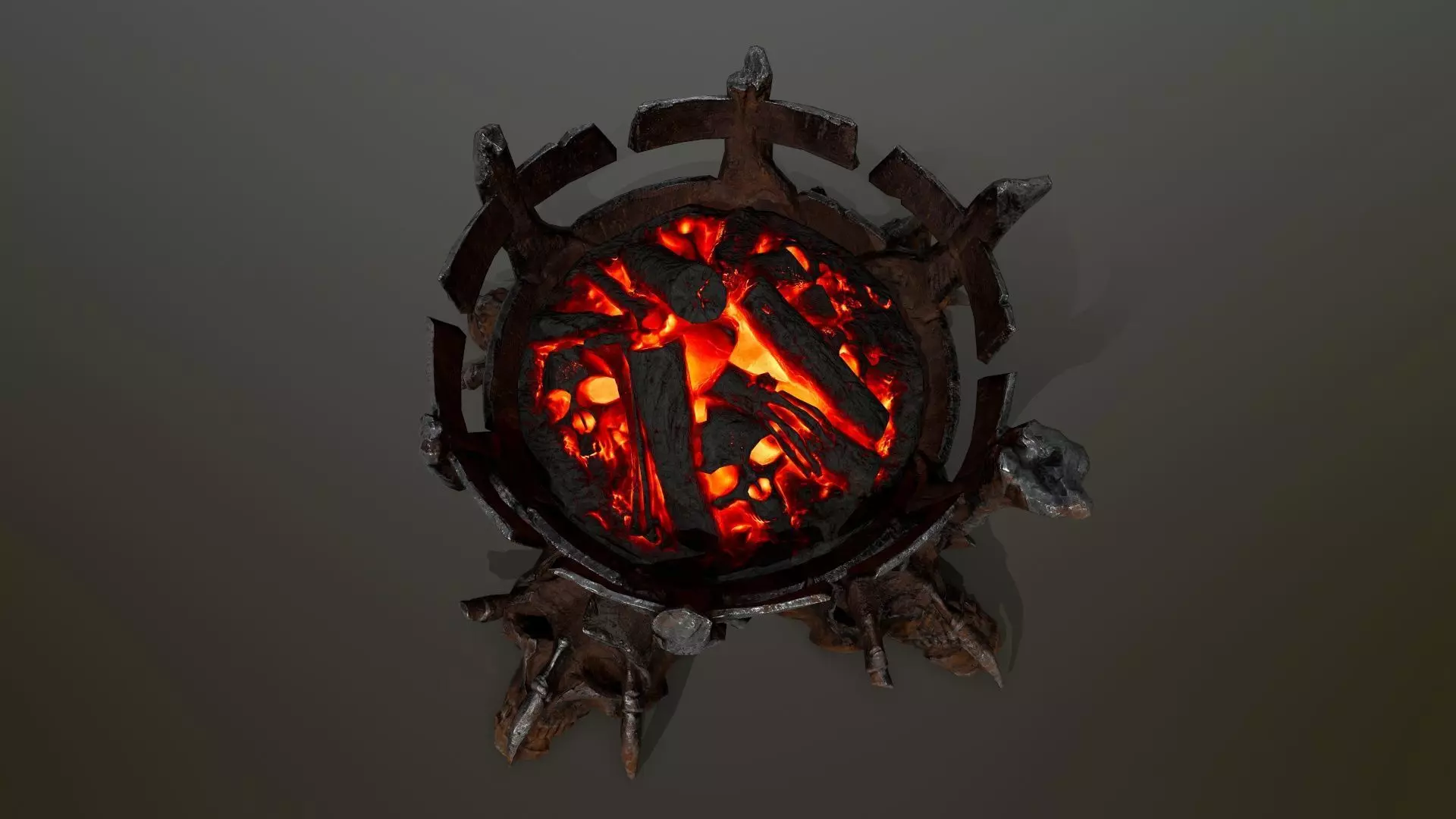 Medieval Braziers Lights   Low-poly 3D model_16