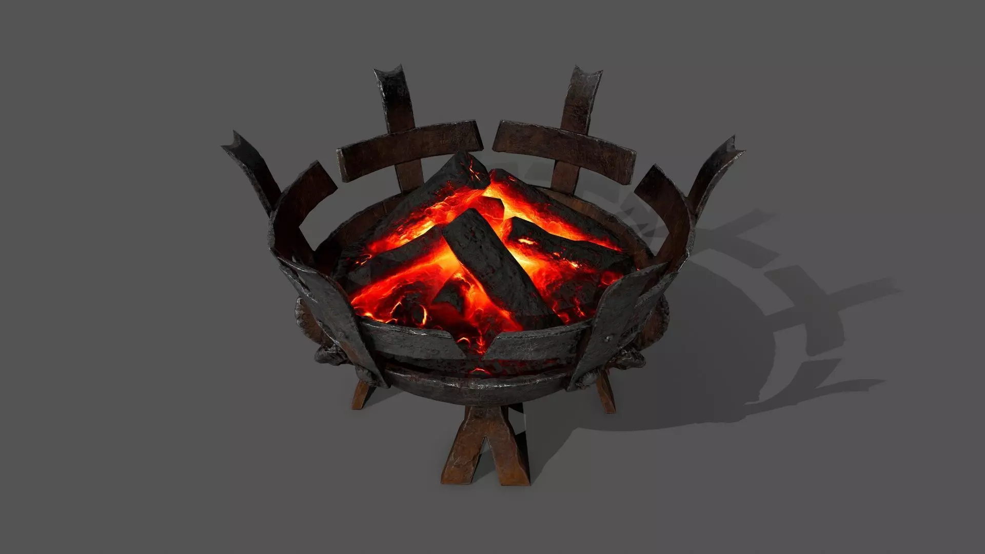 Medieval Braziers Lights   Low-poly 3D model_29