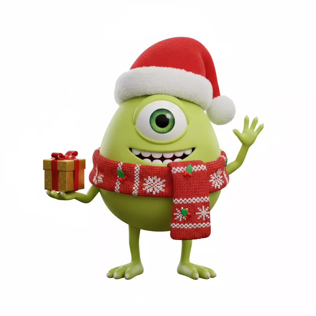 Holiday Cheer Mike Wazowski from Monsters University  3D print model_0