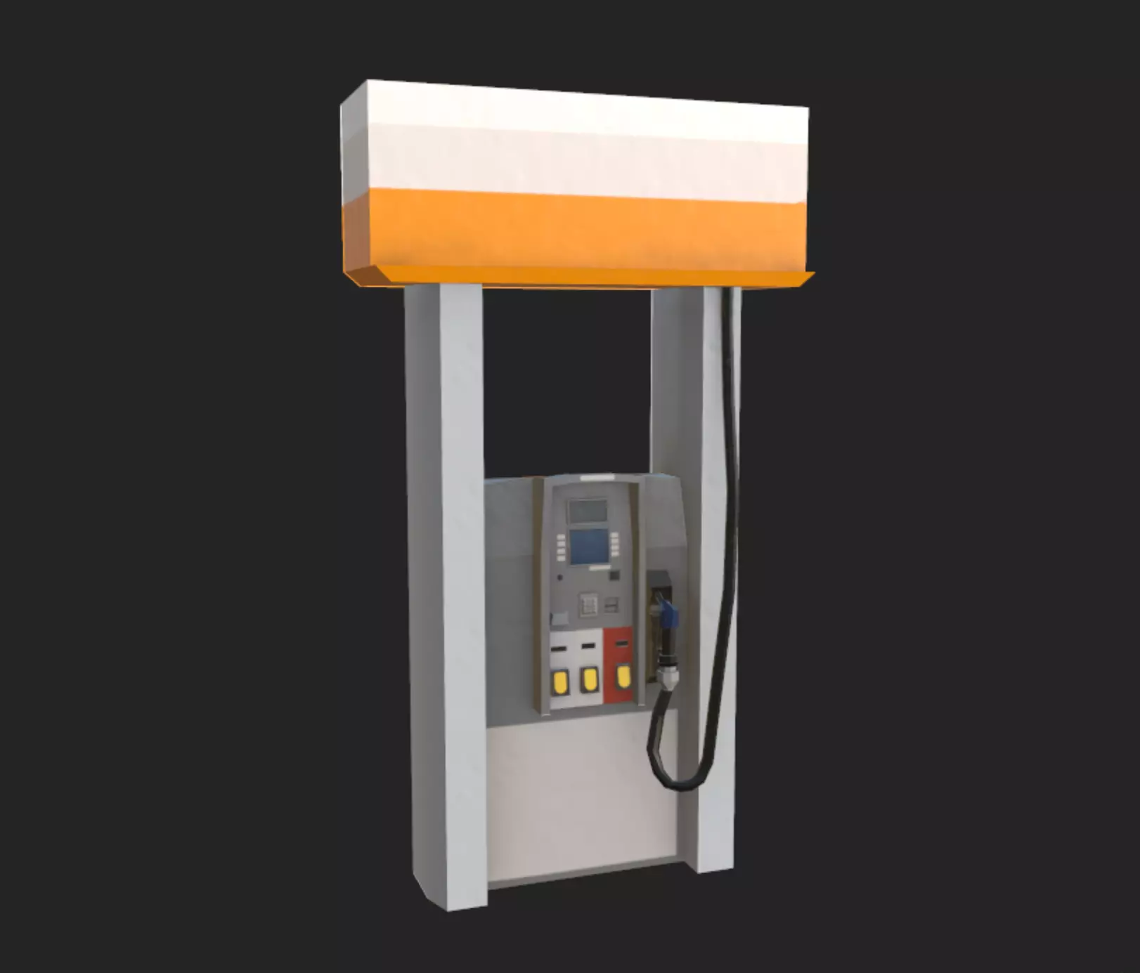 Gas Pump Low-poly 3D model_1