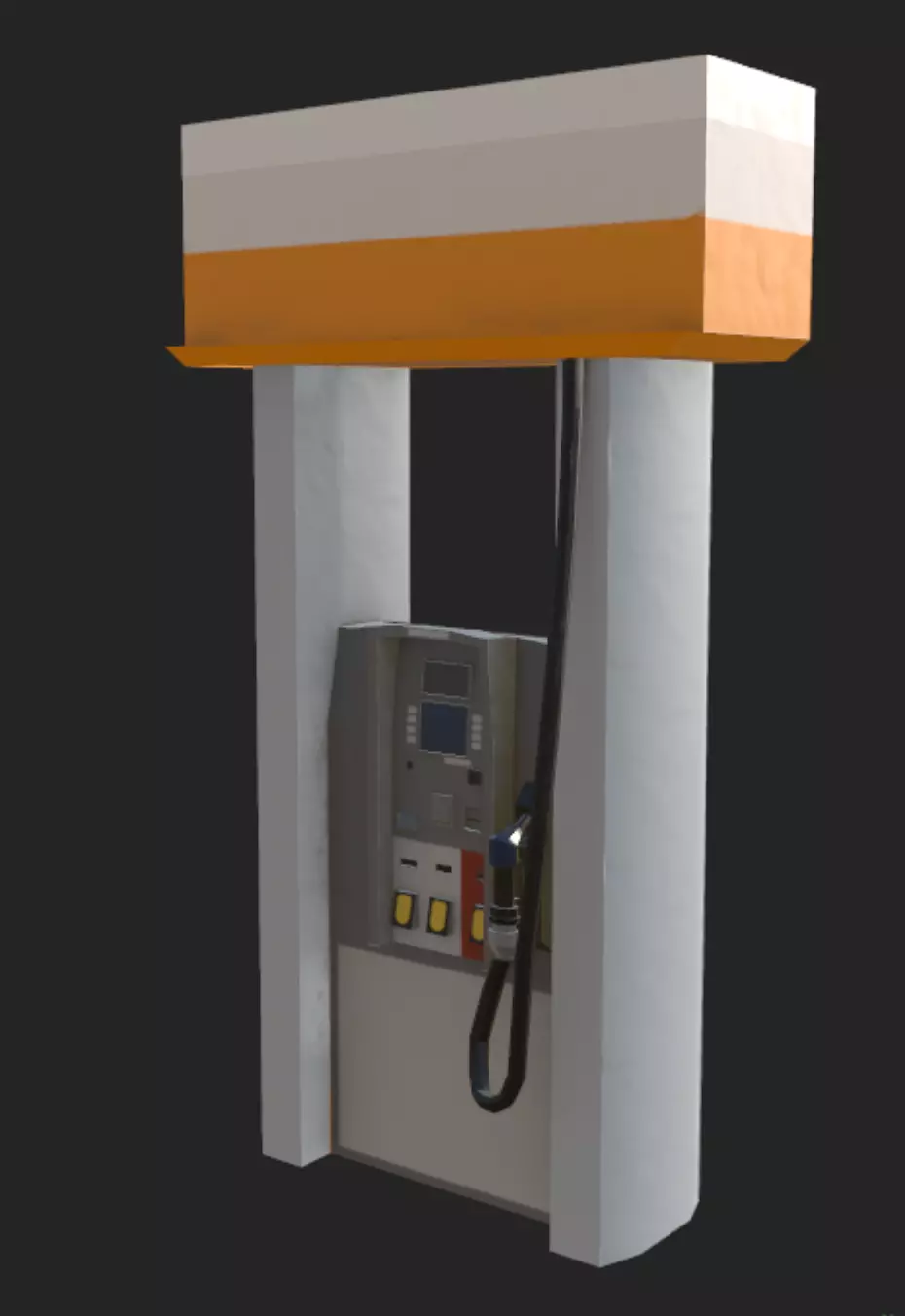 Gas Pump Low-poly 3D model_0